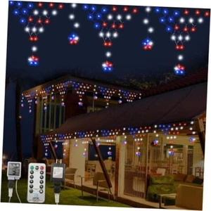 4th of July Decorations Outdoor- 218 Led 13.8ft Continuous red, white and blue - Picture 1 of 8