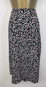 Hobbs Annette Skirt Black Multi Floral Split Side Lined Maxi UK 16 - Picture 1 of 9