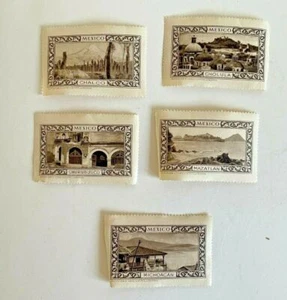 Lot 5 Mexico Waterlow & Sons Londres Cinderella Stamps Cholula Mazatlan Chalco - Picture 1 of 3