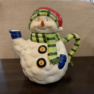 Teiera pupazzo di neve da interni di casa alta 8,5". Nuovo - Foto 1 di 5