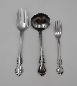 Reed & Barton Rebacraft La Femme Stainless Set Meat Fork Gravy Ladle Salad Fork - Picture 1 of 9