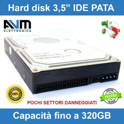Hard disk 3,5" IDE PATA EIDE 250GB 160GB 80GB pochi settori danneggiati 20k 4k - Immagine 1 di 4