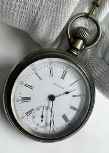 Waltham Y1906 pocket watch 17 Jewels silveroid 18s grade 825 model 1883 running - Picture 1 of 13