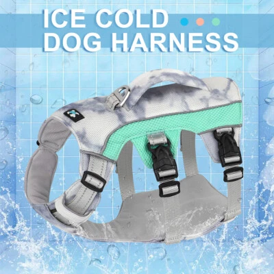 Summer Dog Cooling Vest Harness Reflective Escape Proof with Handle Adjustable - Image 1 of 4