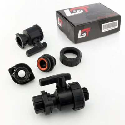 2x Absperrhahn Kugelhahn Kupplung Absperrventil Verschraubung PE-Rohr "IG x 1"AG - Bild 1 von 4