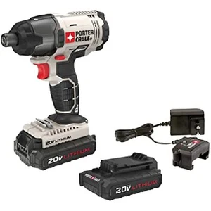 CAVO PORTER 20V MAX* 1/4 pollici Kit driver per urti senza fili, testa esagonale, compatto - Foto 1 di 9