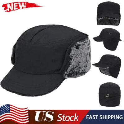 Gorra de béisbol térmica cálida a prueba de viento de invierno con orejeras de piel para hombres mujeres Foto 1 de 4