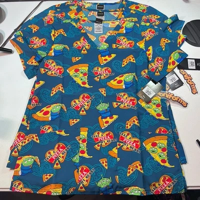 NWT Tooniforms  scrub top women’s Sz S Disney Pixar Toy Story Aliens - Image 1 of 4