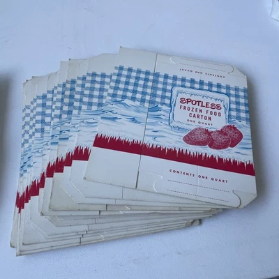 Vintage Frozen Food Carton Quart Size Spotless 1950s Strawberry  Lot Of 17 - Image 1 of 4