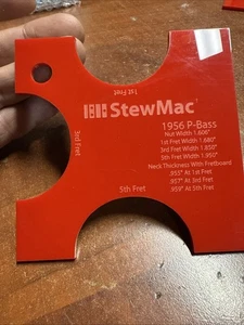 STEWMAC NECK SHAPING TEMPLATE 1956 Fender Precision Bass (P-Bass) 1st,3rd &5th - Bild 1 von 5