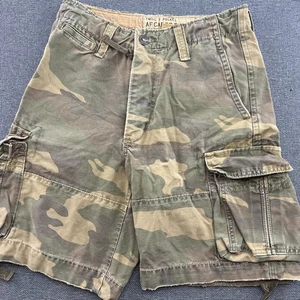 Vintage Abercrombie Fitch Fallschirmjäger Cargo Shorts Herren Größe 28 Camouflage schwer 33" - Bild 1 von 13
