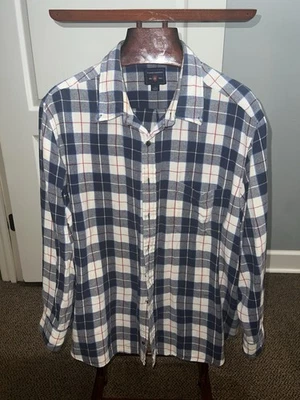 Saddlebred Shirt Men 3XLT XXXL Navy Red White Plaid Flannel Long Sleeve Outdoor - Image 1 of 4