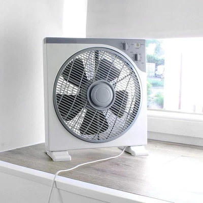 Ventilador de caja de refrigeración de 12" circulador de aire de 3 velocidades ventilador de escritorio oscilante 360° para dormitorio - Imagen 1 de 4