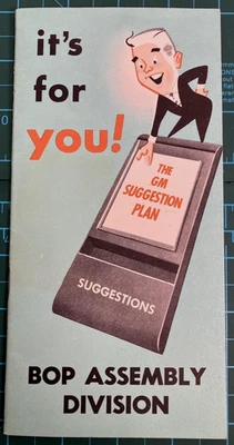 Folheto plano de sugestão vintage General Motors divisão de montagem BOP litho EUA - Imagem 1 de 4
