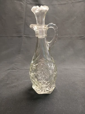 Anchor Hocking "Star Of David" Clear Glass Cruet With Stopper - Image 1 of 4