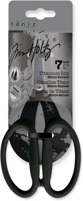 Tim Holtz Small Titanium Scissors - 7 Inch Mini Snips with Micro Serrated Blade  - Image 1 of 4