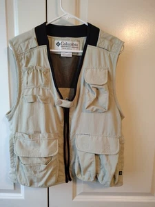 Columbia Mens Sportsman Hunting Fishing Vest Beige Size Small - Picture 1 of 4