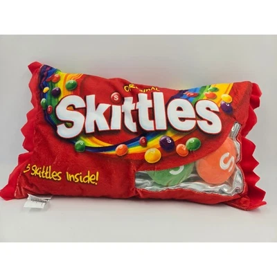 Skittles Red Throw Pillow Mini Plush Candy Pieces Inside Iscream - Image 1 of 4