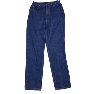 Vintage Lee Dark Denim Jeans Size 8 High Waist 28 x 31 Straight Leg - Picture 1 of 7