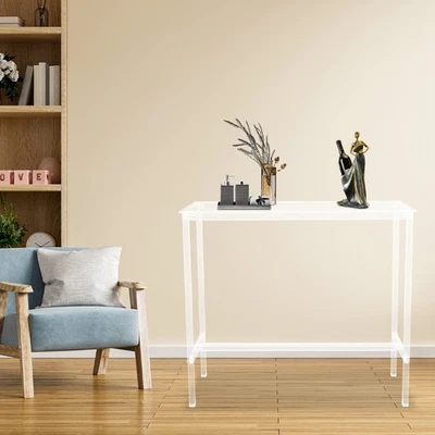 Mesa de Acrílico Altura de Mostrador, Mesa de Bar Larga Rectangular, Mesa de Bar para Cocina Foto 1 de 4