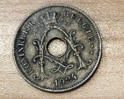 1924 Belgium 10 Centimes Dutch text Albert I - Image 1 of 2