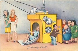 Tarjeta postal Fema 1955 Fat Lady planta reductora cómic humor 25-1380 - Imagen 1 de 2