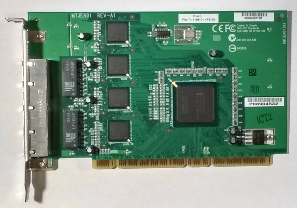 Placa de rede CISCO Quad 4 portas rápida 10/100 Ethernet PIX p/n 74-3188-01 4FE-66 - frete grátis - Imagem 1 de 1