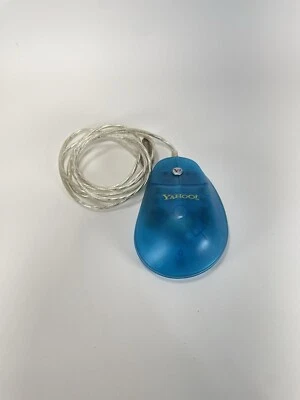 Vtg Yahoo! Model A3C800A Clear  Blue Mouse Three Button Ball Mouse - Image 1 of 4