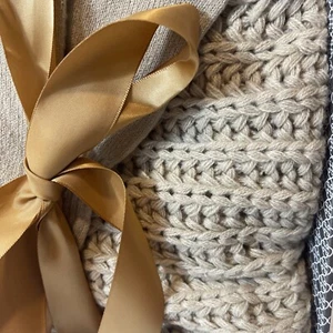 New! Daisy Fuentes 2-Piece Cotton Gloves and Scarf in Camel Color - Picture 1 of 6