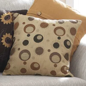 Tan Classic Circles 18" Pillow Cover - Picture 1 of 2