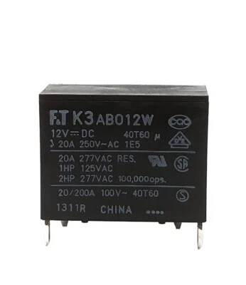 1Pc FUJITSU K3AB012W 12VDC Power Relay 20A 277VAC 4Pin - Image 1 of 4