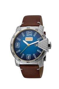 Orologio Just Cavalli Uomo Rock Bold XXL JC1G015L0035 Marrone Pelle Luminoso Data - Foto 1 di 2