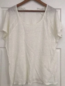 Gibson Womens Top XL Off White Blouse Semi Sheer Shirt New W/o Tag - Picture 1 of 7
