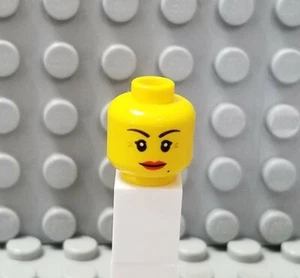 LEGO New Yellow Female Minifigure Head Crows Feet Beauty Mark Double Sided - Picture 1 of 2