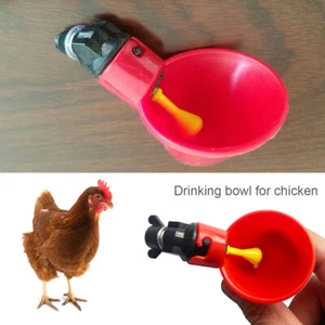 10PCS Chicken Bird Hen Water Drinking Cup Auto Poultry Drinker Feeder Nipple - Picture 1 of 8