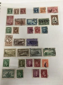 Sheet of 32 Mixed Old Canada Stamps From Album READ DESCRIPTION - Picture 1 of 8