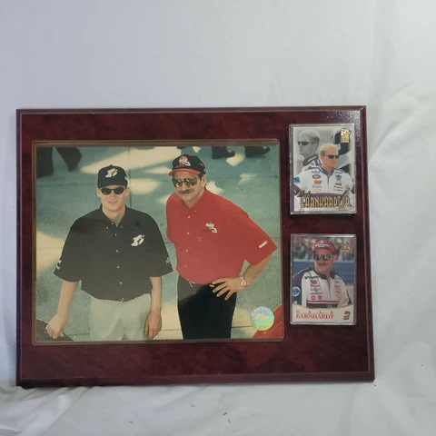 Dale Earnhardt SR. And Dale JR. Commerative Collector Cards Plaque  NASCAR Cover