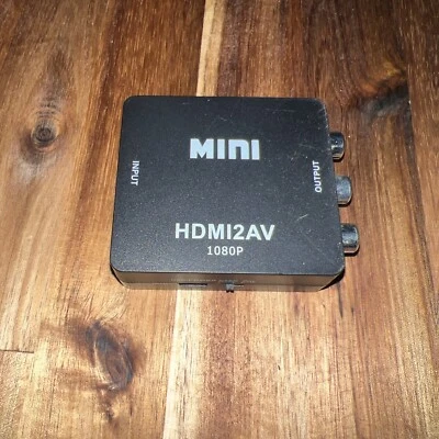 1L 1080P Mini HDMI To RCA Audio Video AV CVBS Composite Converter Adapter 4 TV - Image 1 of 2