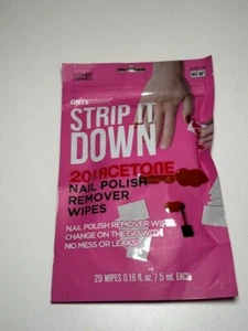 Onyx Professional Strip It Down Nail Polish Remover Wipes 20 Count On The Go - Picture 1 of 2