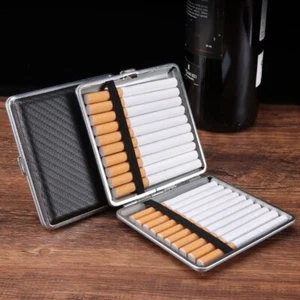 Portasigarette in pelle porta tabacco double face per sigarette anni 20 nero - Foto 1 di 15