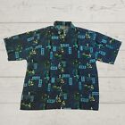 Authentic Shaolin Asian Samurai Shirt Button Up Blue XL 100% Polyester