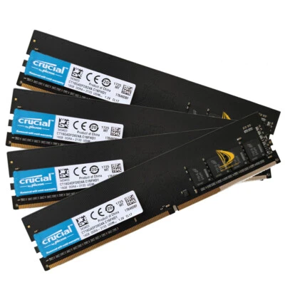 Crucial 4x 16GB 1RX8 PC4-2133P DDR4 17000MHz 288Pin UDIMM Desktop Memory RAM - Image 1 of 4