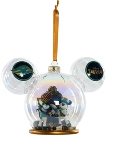 Disney Cruise Line DCL Treasure Inaugural Sail Glass Mickey Head Ornament New - Picture 1 of 1