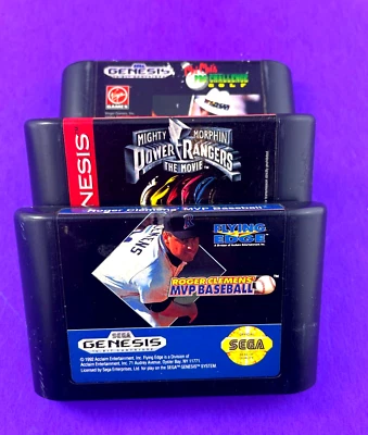 sega genesis  ROGER CLEMEN'S MVP BASEBALL, POWER RANGERS, PRO CHALLENGE GOLF  bz - Image 1 of 3