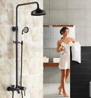 Black Oil Rubbed Brass Bathroom Rain Shower Faucet Set Tub Mixer Tap 8Rs343