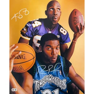 Randy Moss & Kevin Garnett handsigniertes 16x20 Foto Vikings Timberwolves Beckett - Bild 1 von 1