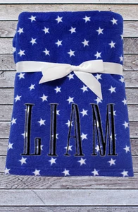 Manta o bebé con estrella azul patriótica personalizada para niño pequeño - regalo perfecto - Imagen 1 de 5