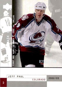 2002-03 Upper Deck Mask Collection Jeff Paul Rookie 255/1750 #139