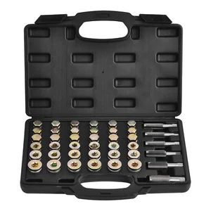 114PC Oil Pan Drain Sump Plug Key Thread Repair Tool Kit Set Drain plug w/ Case - Bild 1 von 10