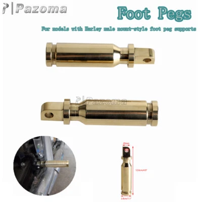 Motorcycle Brass Foot Pegs Footres Fits Harley Heritage Springer Wide Glide — 第 1/4 张图片